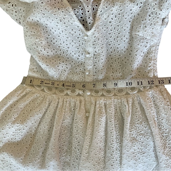 Aqua Eyelet Little White Dress - Picture 3 of 9